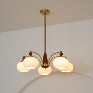Lustra Suspension Rétro en Verre Jaune et Laiton-Luire