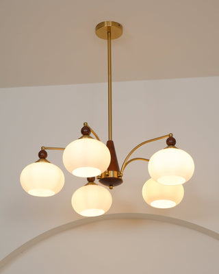 Lustra Suspension Rétro en Verre Jaune et Laiton-Luire
