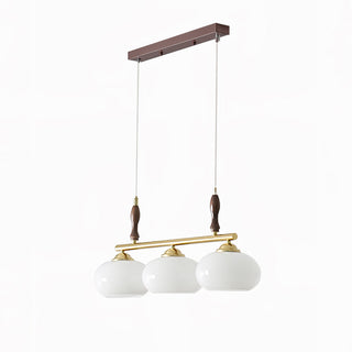 Lustra Suspension Rétro en Verre Jaune et Laiton-Luire