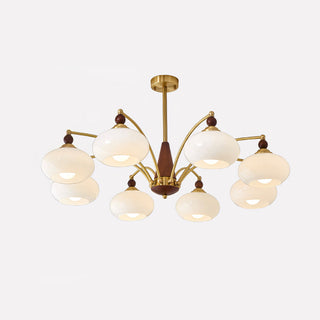 Lustra Suspension Rétro en Verre Jaune et Laiton-Luire