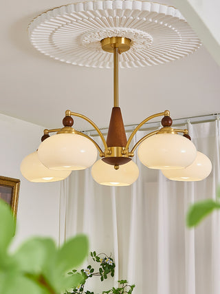 Lustra Suspension Rétro en Verre Jaune et Laiton-Luire