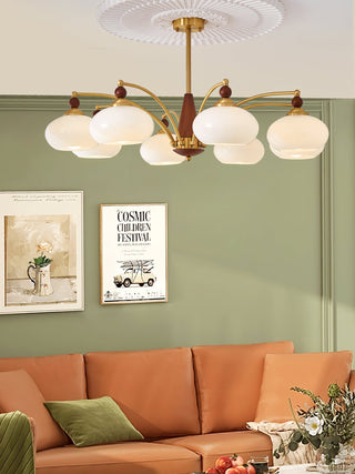 Lustra Suspension Rétro en Verre Jaune et Laiton-Luire