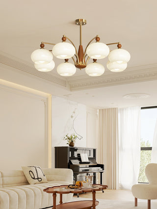 Lustra Suspension Rétro en Verre Jaune et Laiton-Luire