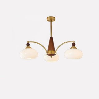 Lustra Suspension Rétro en Verre Jaune et Laiton-Luire