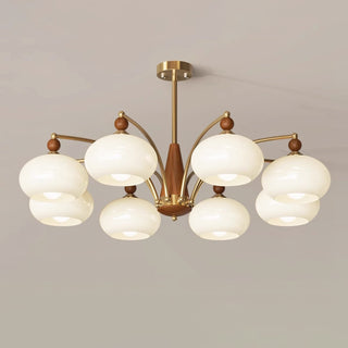 Lustra Suspension Rétro en Verre Jaune et Laiton-Luire