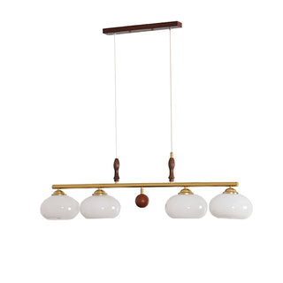 Lustra Suspension Rétro en Verre Jaune et Laiton-Luire