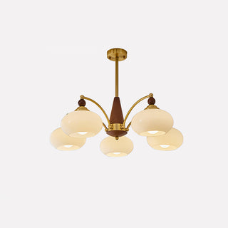 Lustra Suspension Rétro en Verre Jaune et Laiton-Luire