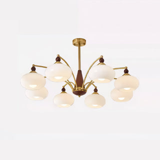 Lustra Suspension Rétro en Verre Jaune et Laiton-Luire