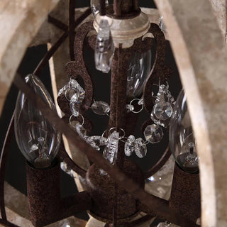 Lustra Lustre Globe Rétro avec Bois Vieilli
