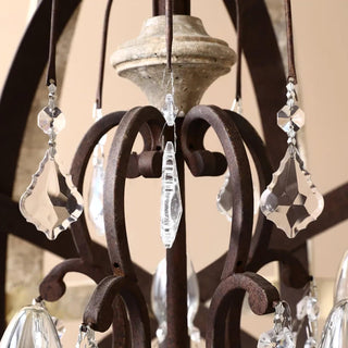 Lustra Lustre Globe Rétro avec Bois Vieilli