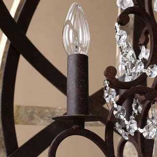 Lustra Lustre Globe Rétro avec Bois Vieilli