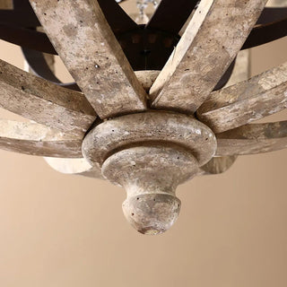 Lustra Lustre Globe Rétro avec Bois Vieilli