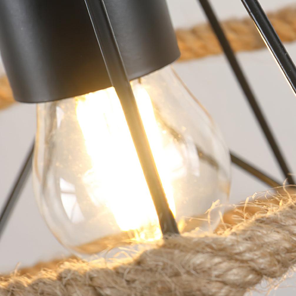 Mavora Lampe Suspension Exquise en Corde de Chanvre Rétro