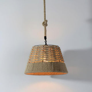 Alshaan Lampe Suspension Exquise en Corde de Chanvre Rétro