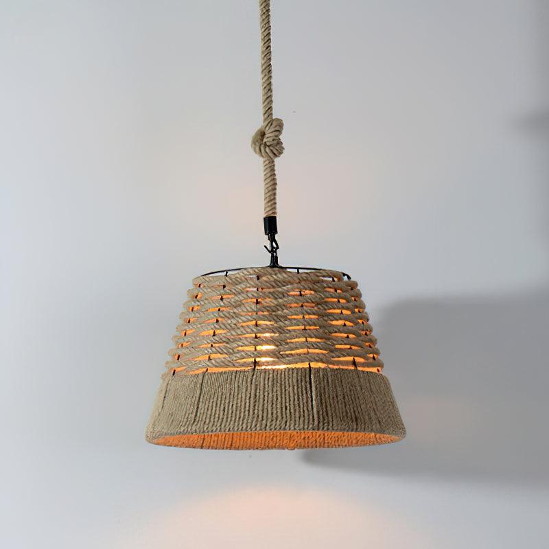 Mavora Lampe Suspension Exquise en Corde de Chanvre Rétro