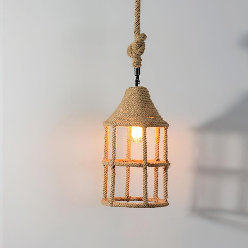 Mavora Lampe Suspension Exquise en Corde de Chanvre Rétro