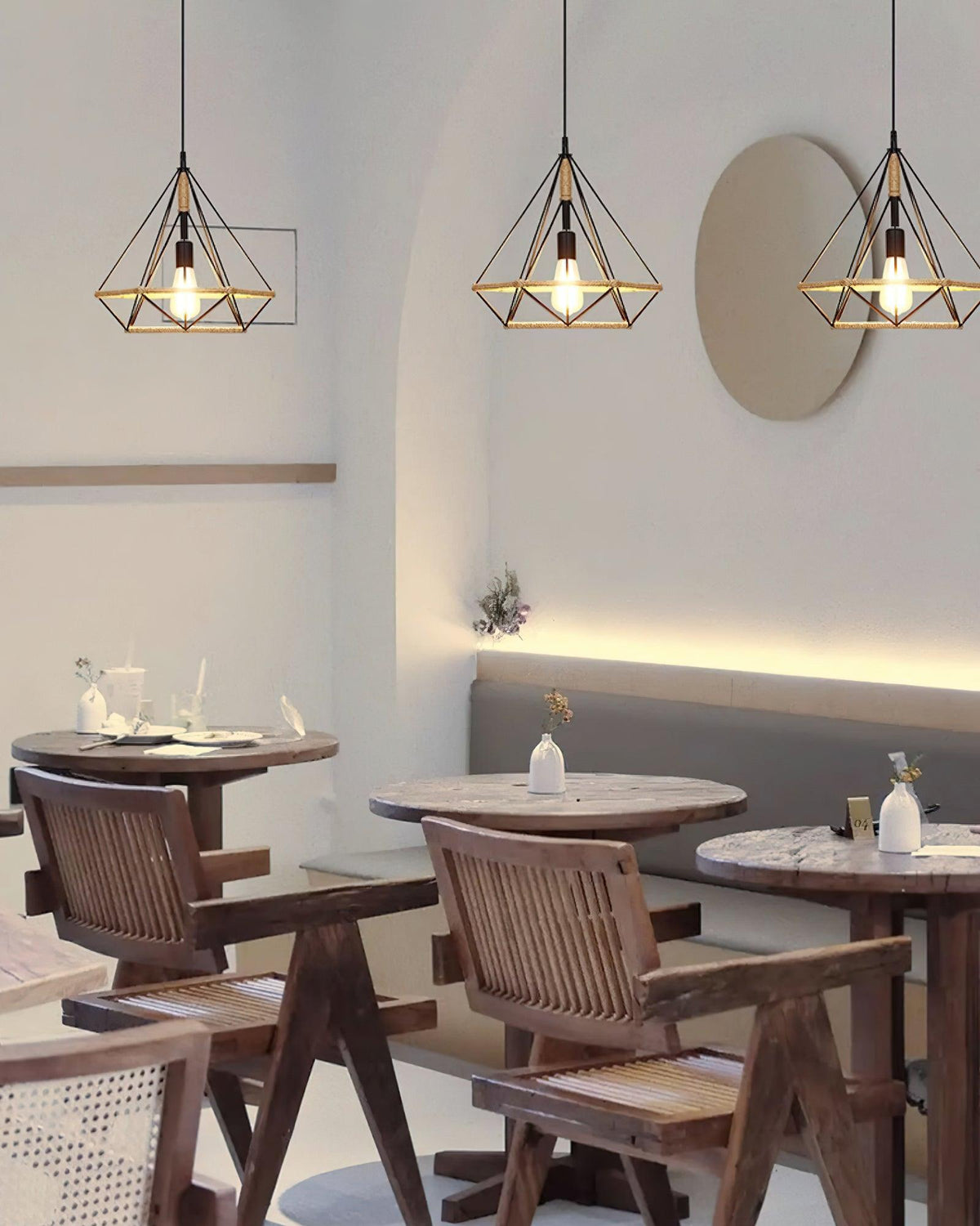 Evliran Suspension Moderne en Corde de Chanvre Rétro