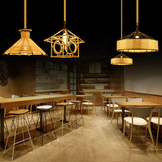Evliran Suspension Moderne en Corde de Chanvre Rétro