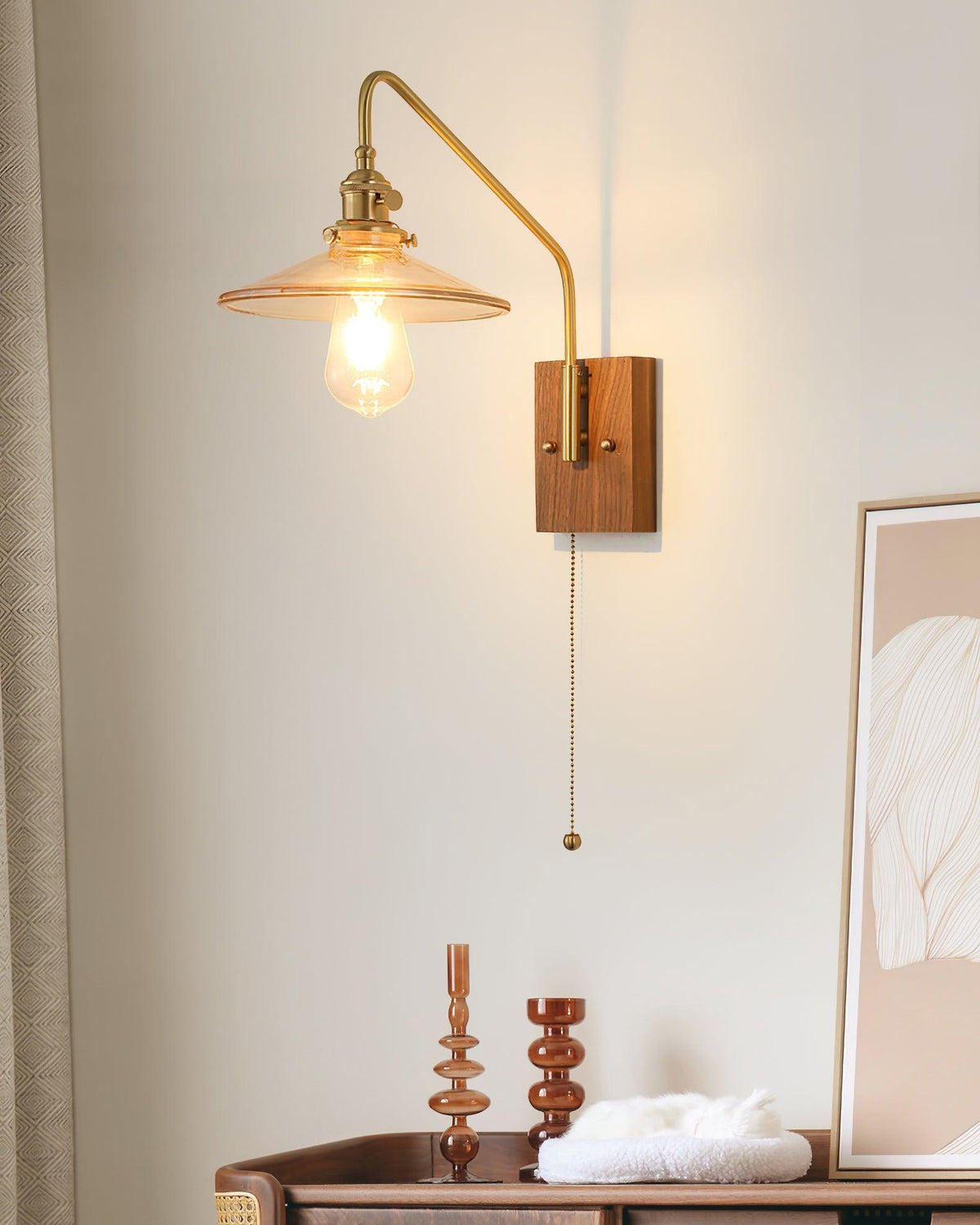 Fayel Pleated Shade Wall Lamp-Neutral Decor