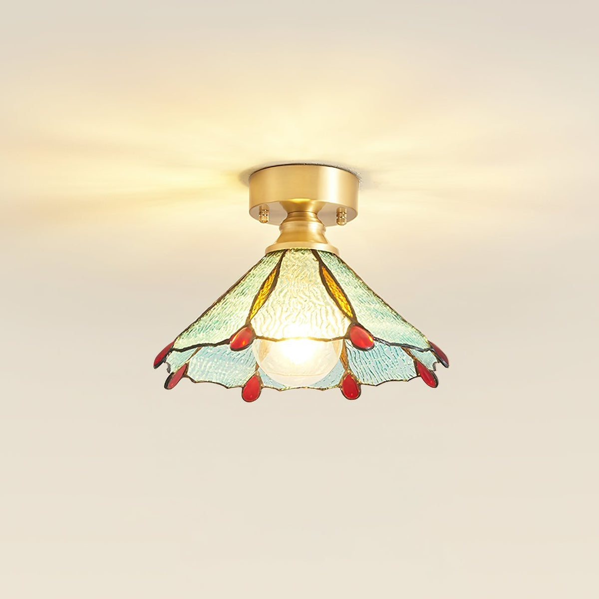 Nexo Tiffany Style Stained Glass Ceiling Light-Neutral Decor