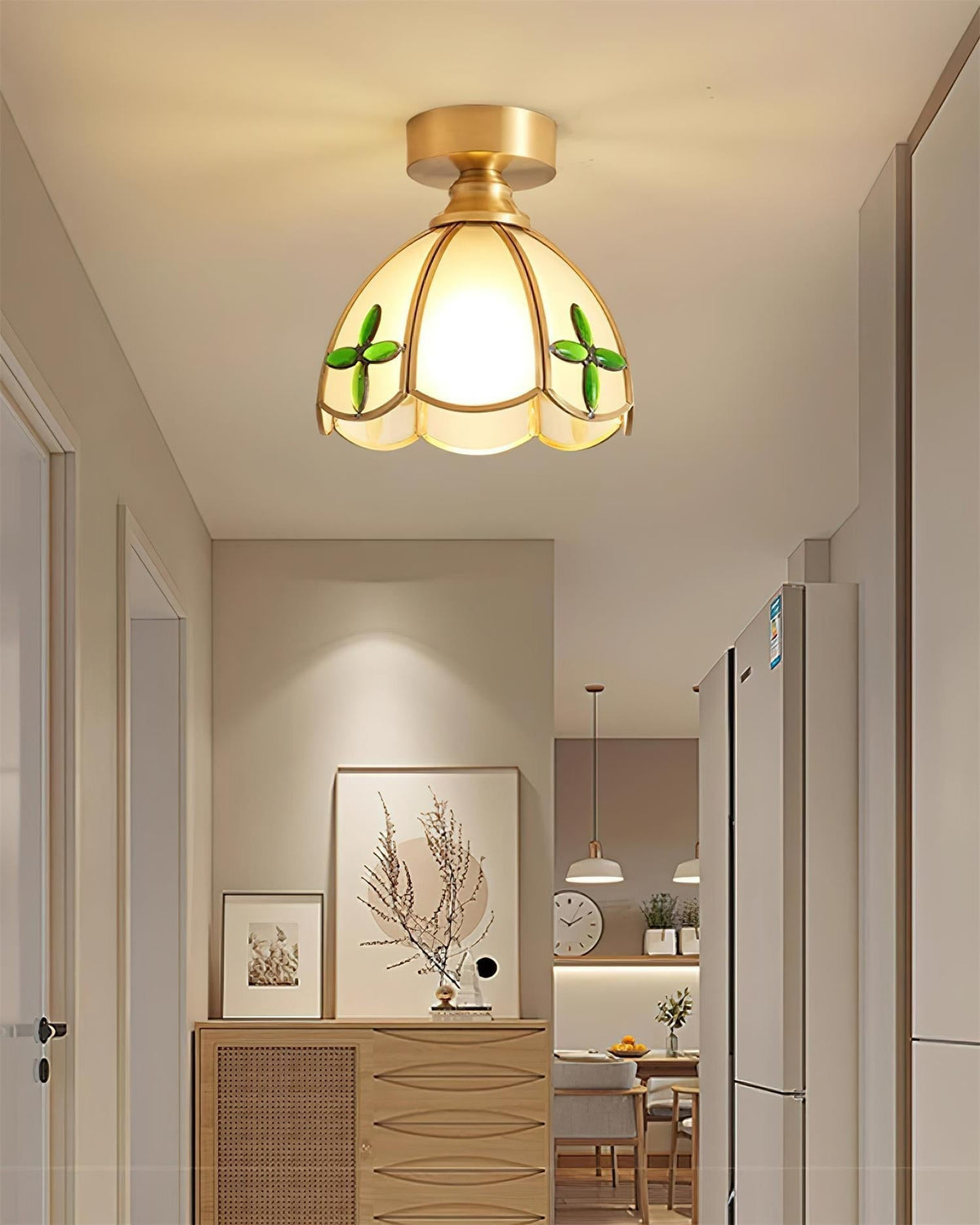 Nexo Tiffany Style Stained Glass Ceiling Light-Neutral Decor