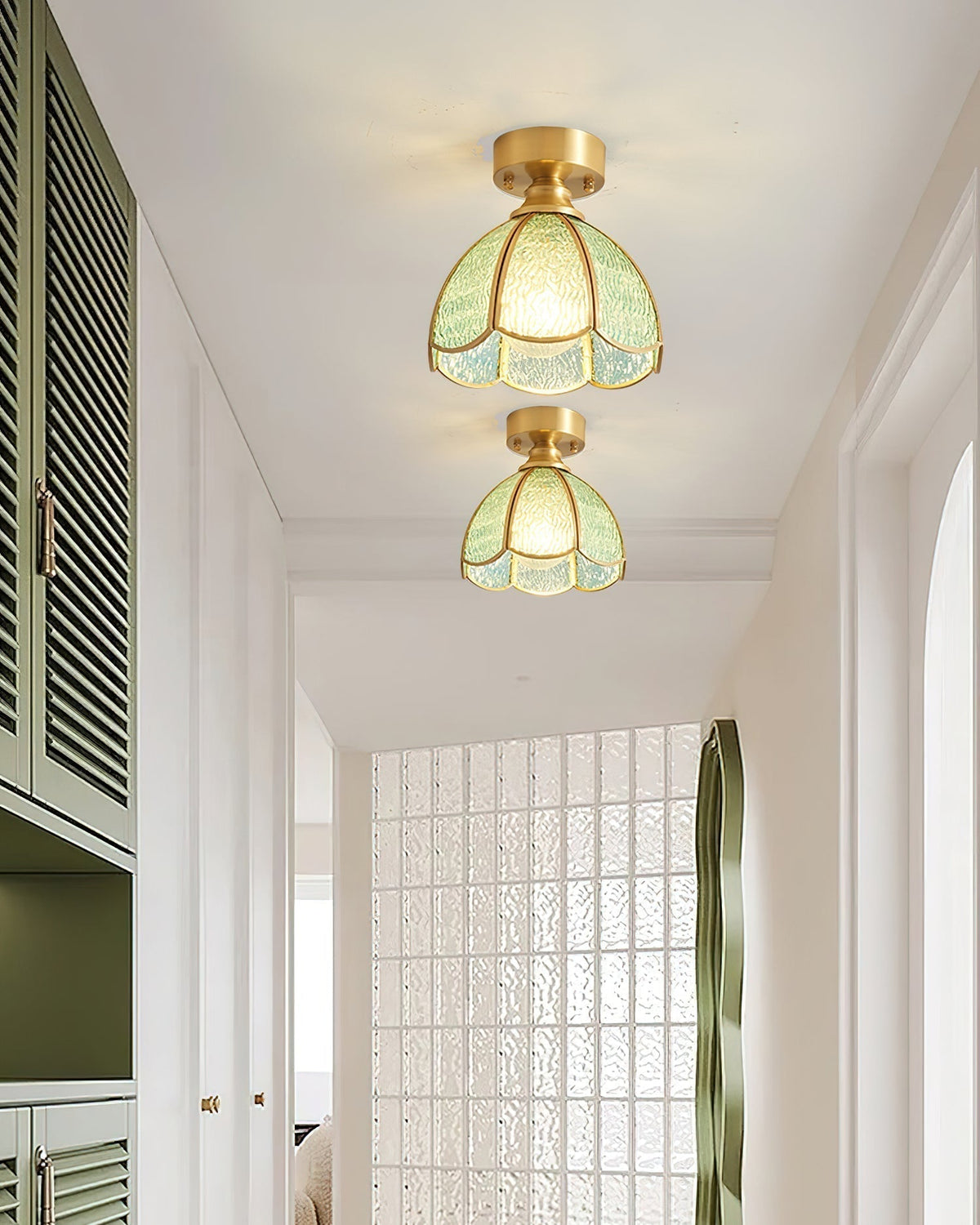 Nexo Tiffany Style Stained Glass Ceiling Light-Neutral Decor