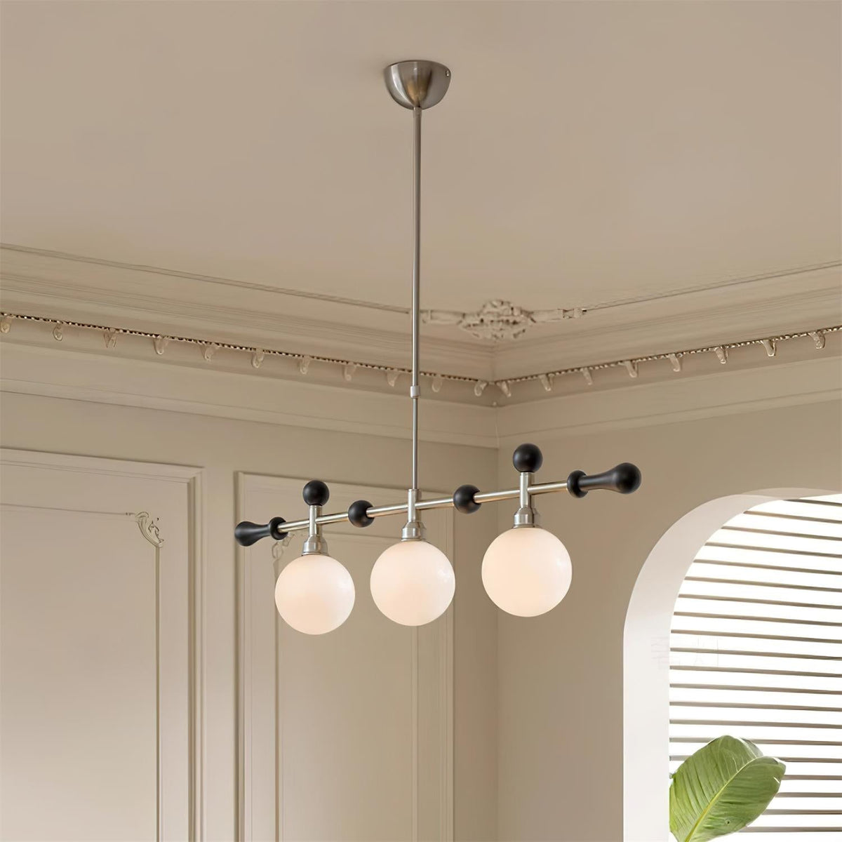 Chandelier Linear Globe LED/Incandescent for Dining Room Kitchen Island-Neutral Decor
