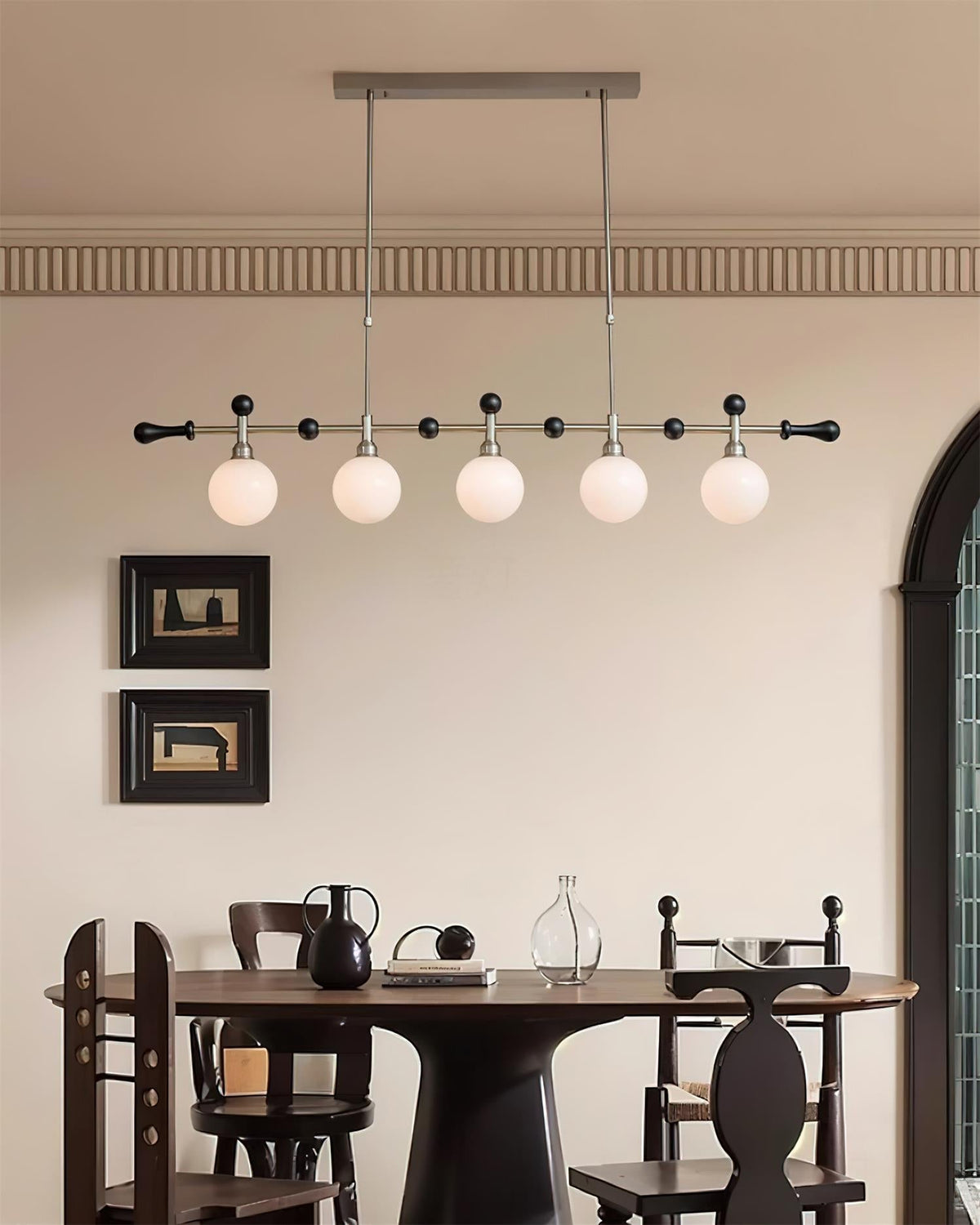 Chandelier Linear Globe LED/Incandescent for Dining Room Kitchen Island-Neutral Decor