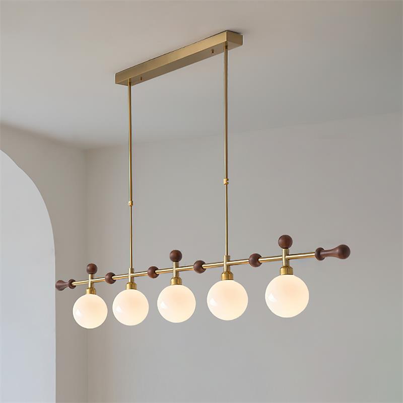 Chandelier Linear Globe LED/Incandescent for Dining Room Kitchen Island-Neutral Decor