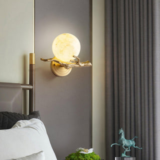 Avzorion Applique Murale Rétro Branches en Laiton et Marbre