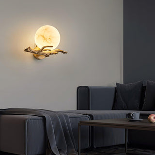 Avzorion Applique Murale Rétro Branches en Laiton et Marbre
