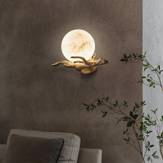 Avzorion Applique Murale Rétro Branches en Laiton et Marbre