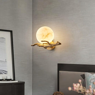 Avzorion Applique Murale Rétro Branches en Laiton et Marbre