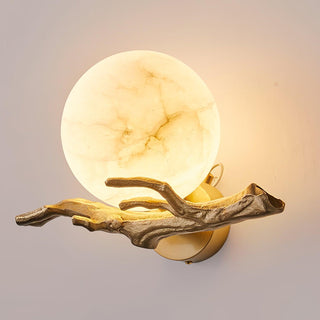 Avzorion Applique Murale Rétro Branches en Laiton et Marbre