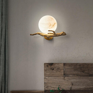 Avzorion Applique Murale Rétro Branches en Laiton et Marbre
