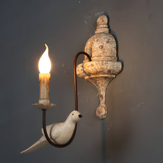 Syraean Applique Murale Métal Bois Rétro Vintage Oiseau