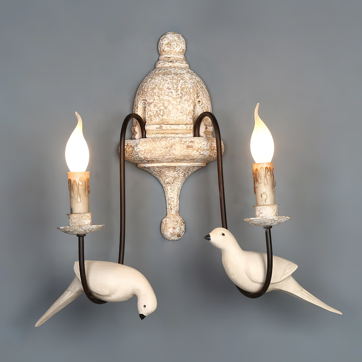 Syraean Applique Murale Métal Bois Rétro Vintage Oiseau