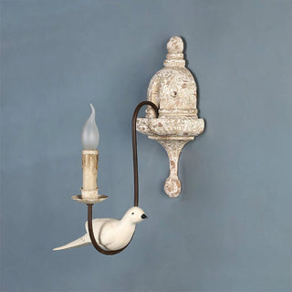 Syraean Applique Murale Métal Bois Rétro Vintage Oiseau