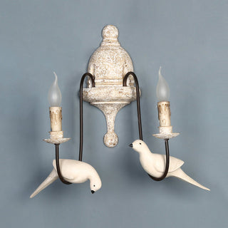 Syraean Applique Murale Métal Bois Rétro Vintage Oiseau