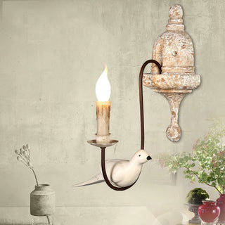 Syraean Applique Murale Métal Bois Rétro Vintage Oiseau