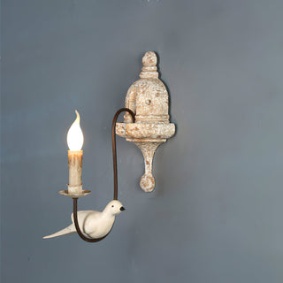Syraean Applique Murale Métal Bois Rétro Vintage Oiseau
