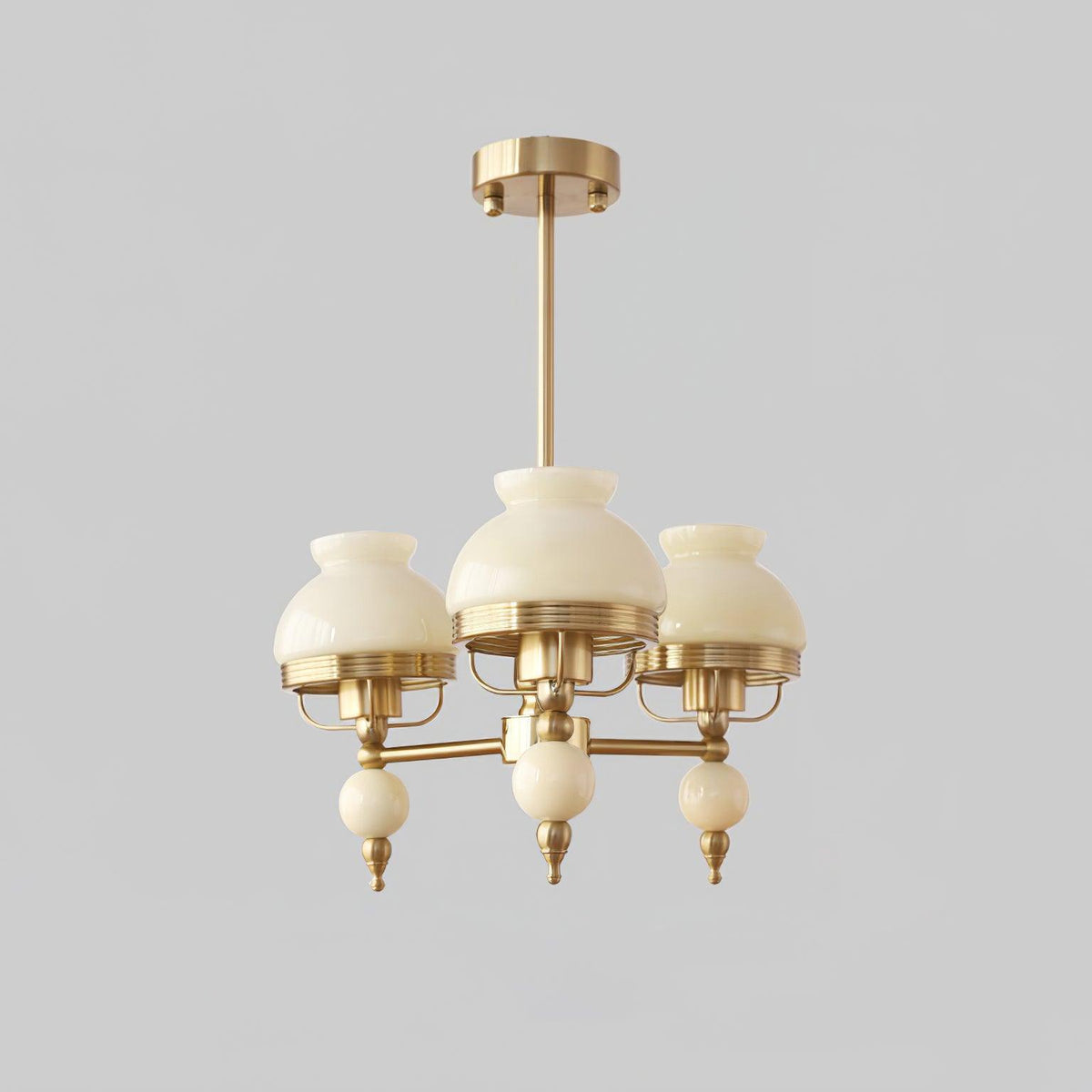 Chandelier Glass and Metal Fixture for Dining or Living Room Vintage-Neutral Decor
