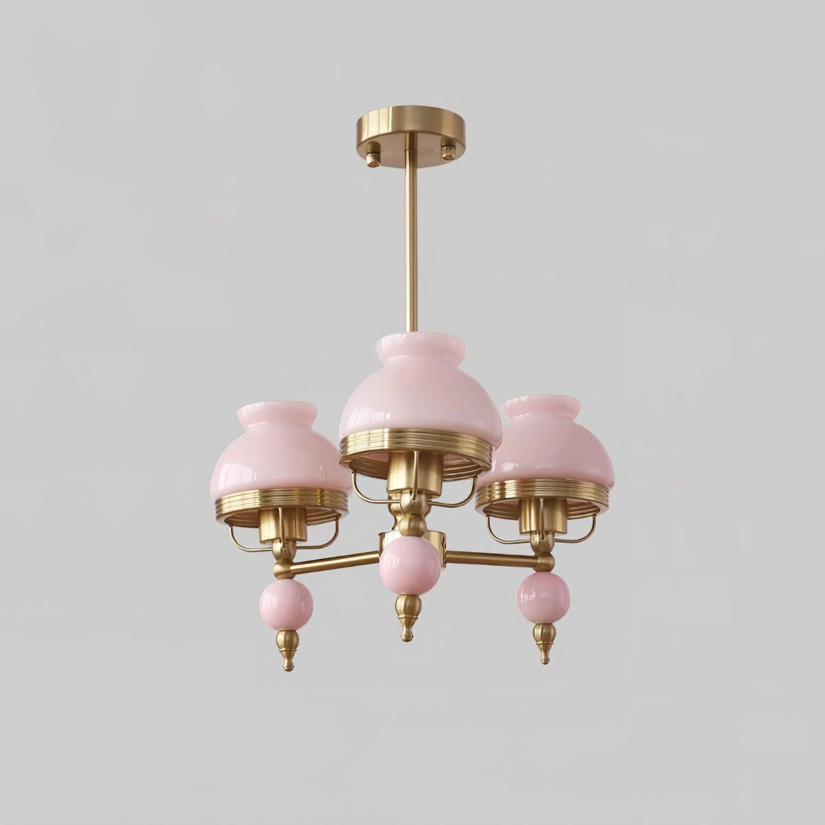 Chandelier Glass and Metal Fixture for Dining or Living Room Vintage-Neutral Decor