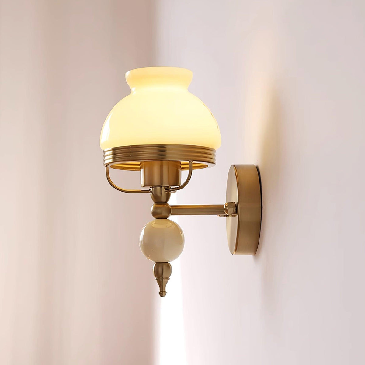 Evia Wall Lamp Glass and Light for Bedroom or Hallway Retro-Neutral Decor