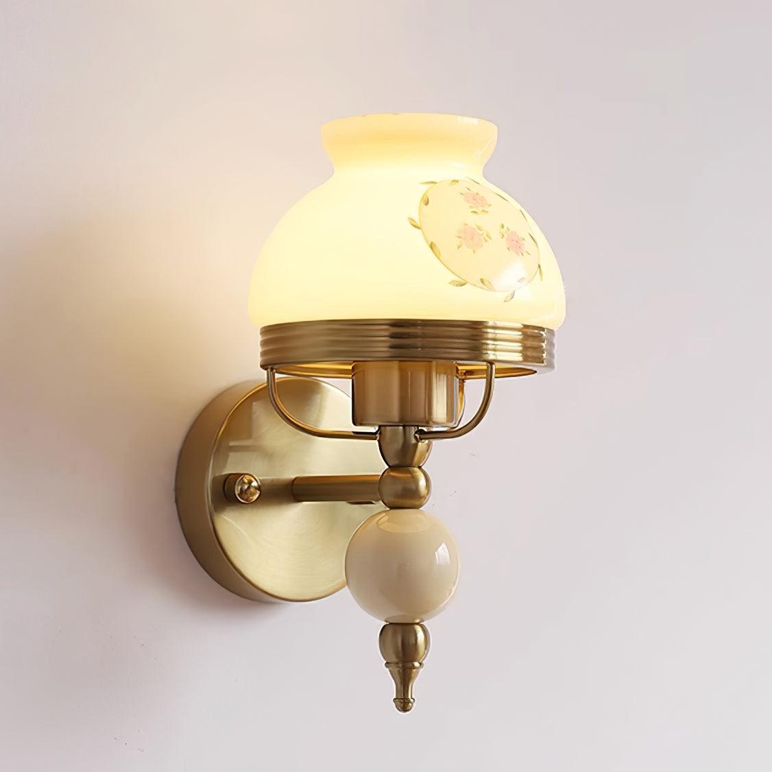 Evia Wall Lamp Glass and Light for Bedroom or Hallway Retro-Neutral Decor