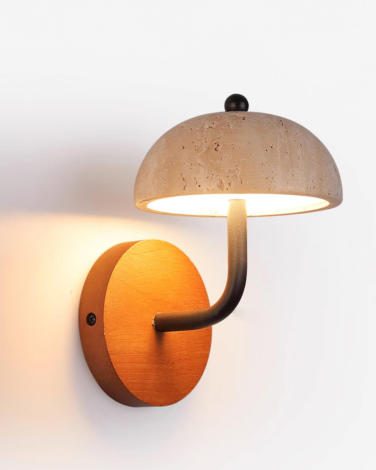 Solaro Wall Light Travertine Half-dome Shade-Neutral Decor