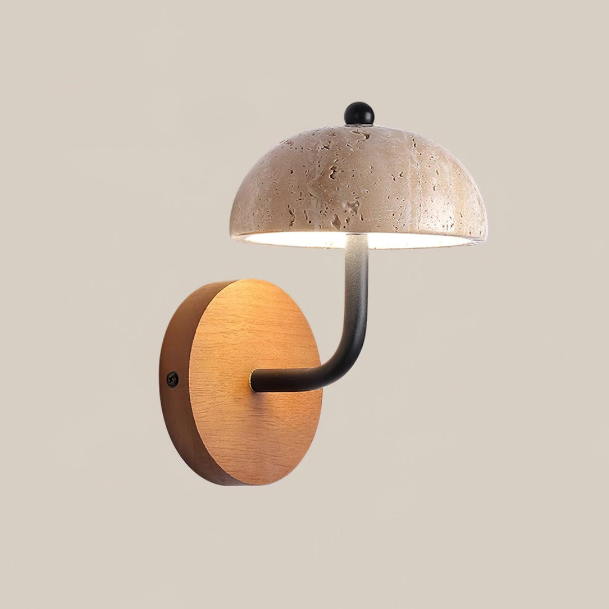 Solaro Wall Light Travertine Half-dome Shade-Neutral Decor