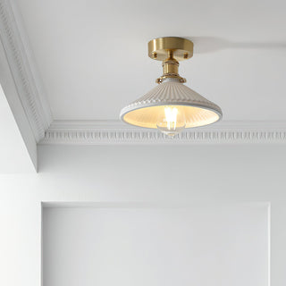 Belmont Plafonnier Vintage Laiton Céramique-Luire