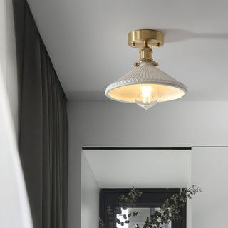 Belmont Plafonnier Vintage Laiton Céramique-Luire