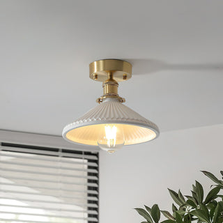 Belmont Plafonnier Vintage Laiton Céramique-Luire